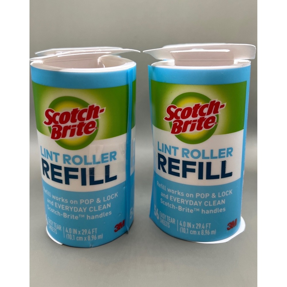 Scotch-Brite Lint Roller Refill 4 Pack 56 Sheets Each Pop &‎ Lock Everyday Clean